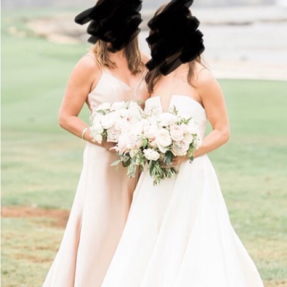 Jenny Yoo Women's Dina Long Gown in Petal Color, Size 8 - Picture 4 of 4